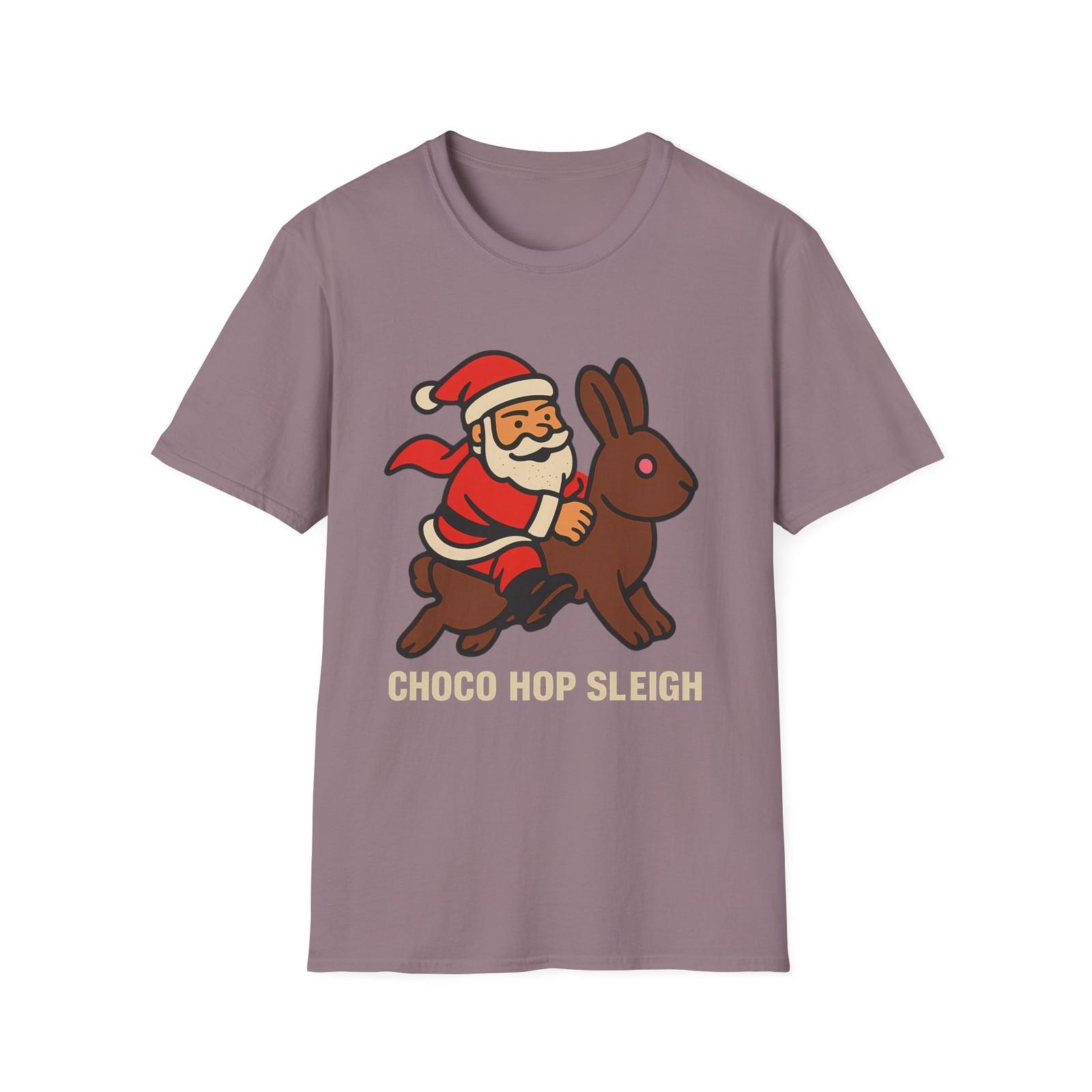 Unisex Softstyle T-Shirt Mens Womens Tees Top Santa Chocolate Bunny Funny Holiday Easter Christmas XL