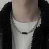 Double-layer Black Zircon Stainless Steel Necklace Ins Design Hip-hop Necklace Accessories