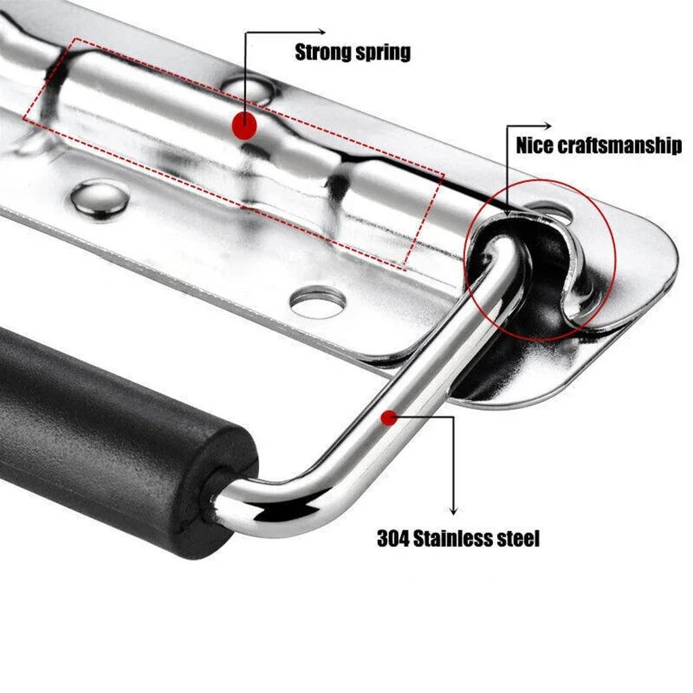 Cabinet Pulls Drawer Knobs Stainless Steel Spring Handle Toolbox Pull Wardrobe Furniture Door Handle Folding Industrial Hardware