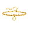 Vnox Braccialetti con Lettere A-Z per Uomo, Braccialetto a Catena Intrecciata in Acciaio Inossidabile Placcato Oro, Classico Braccialetto con Nome Regalo per Lui
