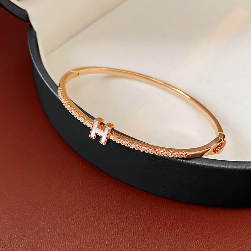 High-End Luxury Zircon Diamond Flower Geometric Bracelet for Women