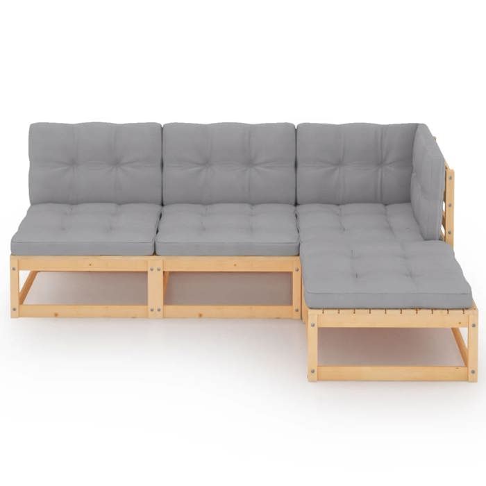 Maison Exclusive - Salon de jardin 4 pcs avec coussins Bois de pin massif