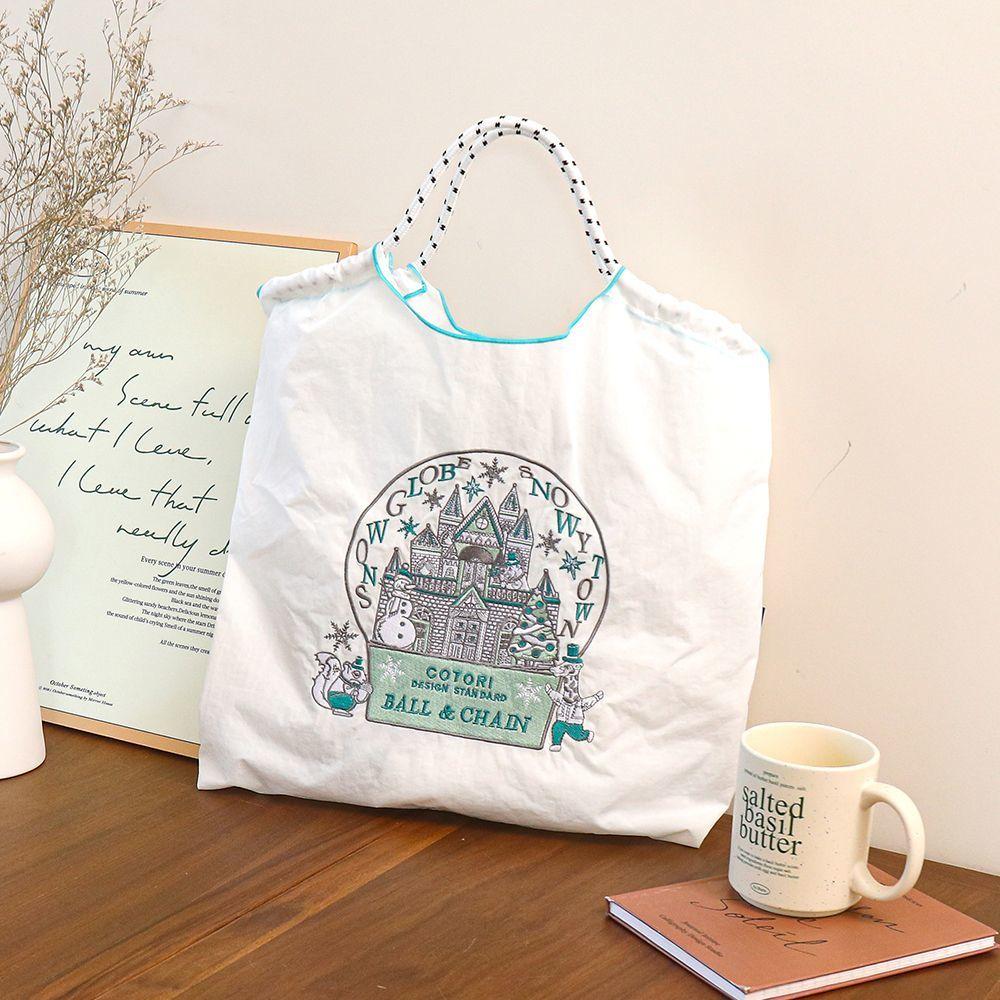 Japanese-Style Spring/Summer Embroidered Eco Shopping Bag for Women - Large Capacity Shoulder/Handheld/Crossbody Tote