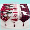 Luxurious Embroidered Christmas Table Decor Runner In Classic Red And White