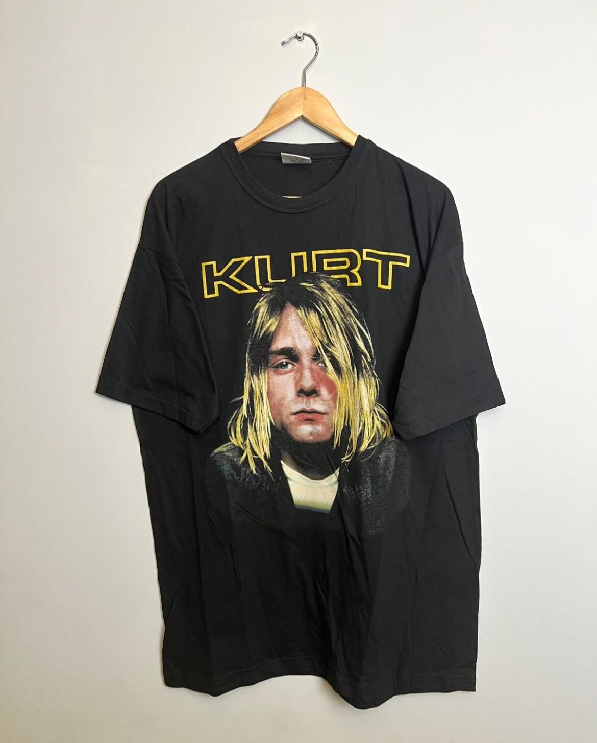 Rare 00s Nirvana Kurt Cobain Memorial Euro Bootleg T Shirt xl black Unisex T-Shirt XL