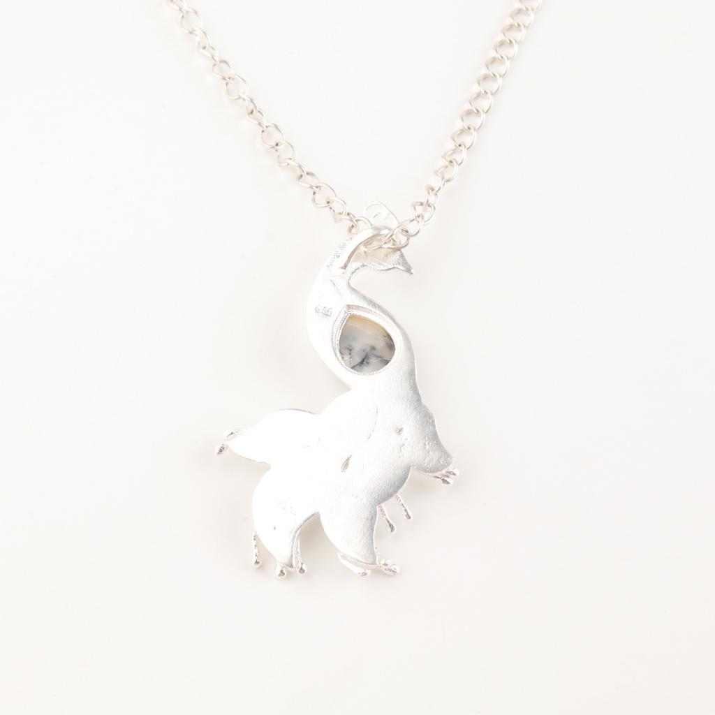 Dendritic Opal Gemstone 925 Sterling Silver Jewelry Pendant 2" Gift For Wedding CP-21-26