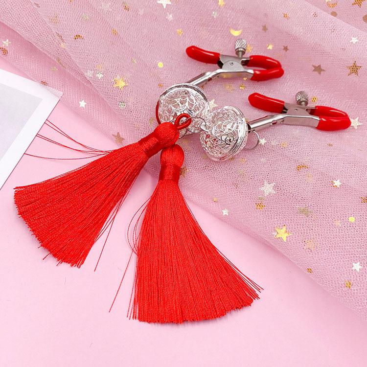 Tassel Palace: Wearable Nipple Clamps with Charms - Erotic SM Accessories for Women