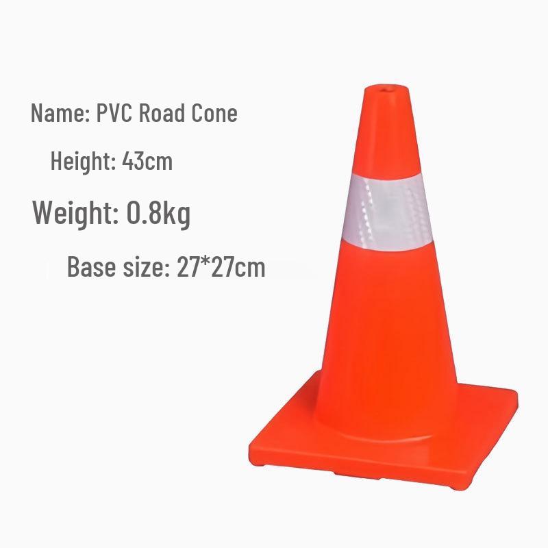 Reflective Red PVC Traffic Cone - Road Safety Warning Barrier
