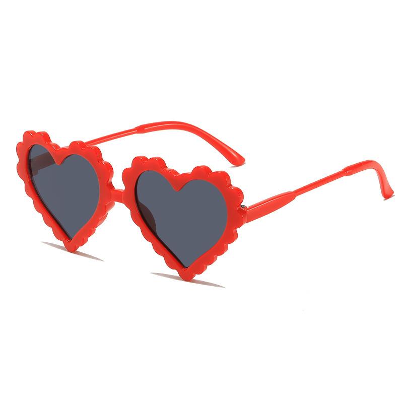 

New Cute Children s Travel Sunscreen Trend Korean Edition Fashion Irregular Heart Shaped Baby Sunglasses красный