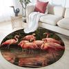 Giraffe & Flamingo Pattern Round rug,Carpet Rug for Living Room Bedroom Playroom ,Non-slip Floor Mat,Holiday Gifts and Birthday Gifts.