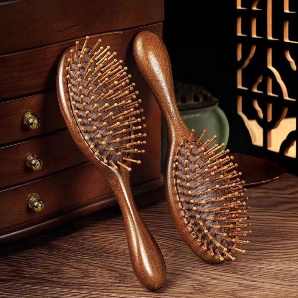 Wood Air Cushion Hair Comb Anti Static Massage Comb Brush Mini Travel Hair Brush Household