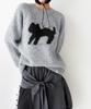 THE GREEN LAB Cat Jacquard Sweater [Melange Grey]