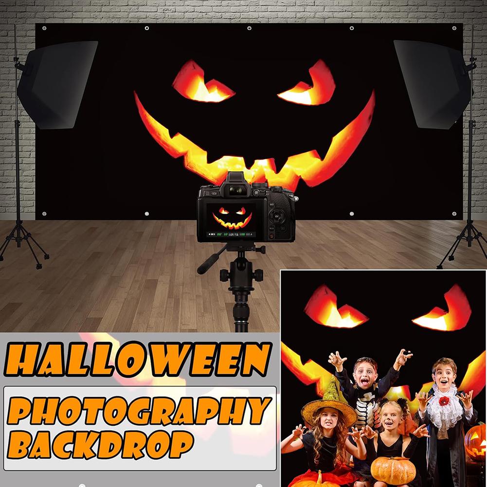 13x6ft Pumpkin Halloween Garage Door Decorations Large Hanging Backdrop Door Cover for Outdoor Parties & Photography Background