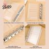 Refillable Planner Binder A6 A7 M5 Trifold Binder, 5/6-Rings Transparent Loose Leaf 6-Rings Folder, Budget Notebook Cover for School, Office, Meeting