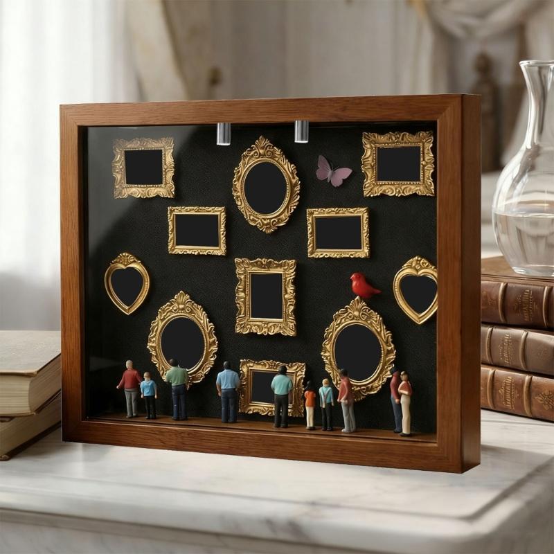 Shadows Box Frame Set,DIY Mini Museums Silhouettes Box Personalize DIY Photo Memory Display Case Valentine Day Gift