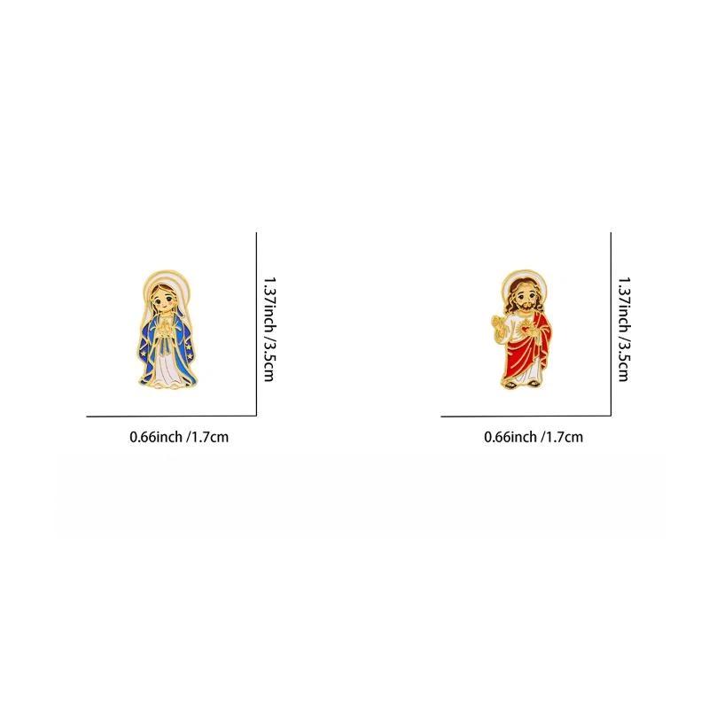 1/2Pcs Mary Enamel Brooches Badge Lapel Pin For Backpack Clothes Accessories Fashion Jewelry Birthday Gifts