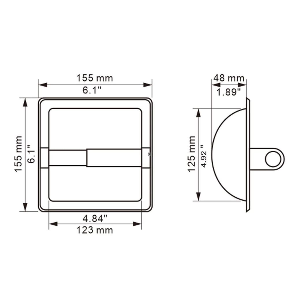 Recessed Toilet Paper Holder Black 304 Stainless Steel Cr Plated Inside Wall Toilet Roll Holder for Bathroom