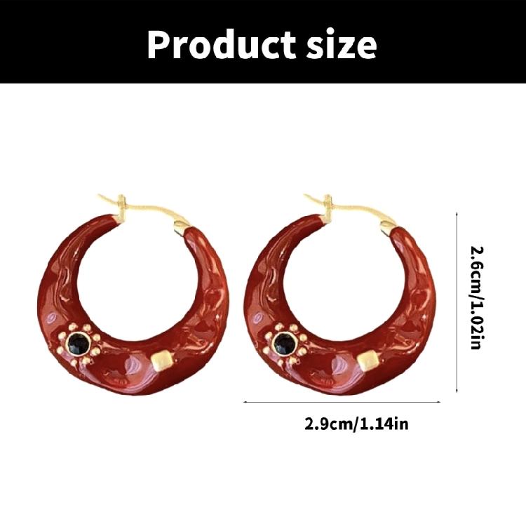 Fashionable Black French Earrings Portable Sturdy Alloy Construction Ornament for Everyday Use and Formal Setting
