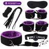 Hot Exotic Bed Bondage Set BDSM Kits Exotic Sex Toys For Women Adults Games Leather Handcuffs Whip Gag Nipple Clamps Sex Shop2