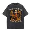 T-shirts Meme Chat Drôle de Survivant de la Circoncision pour Mode Unisexe Hip Hop Vintage T-shirt Vintage Lavé Pur Coton T-shirts Unisexes