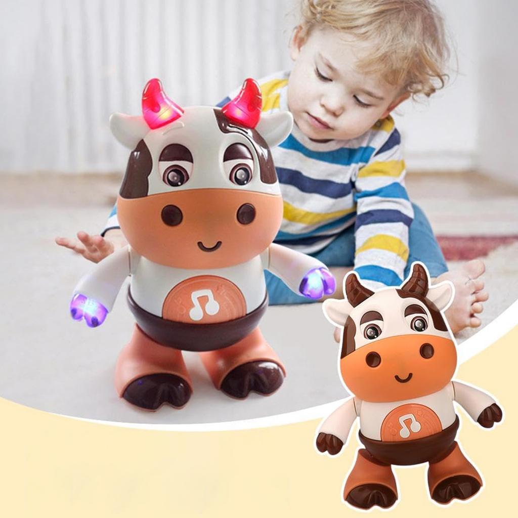 Electric Dancing Cow Light Up Baby Dancing Cow Toy with Sounds and Lights Musical Cow Dancing Toy for Toddlers