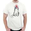 Cat With Glasses Portrait USA Patriotic Gift Womens or Mens Crewneck T Shirt Tee