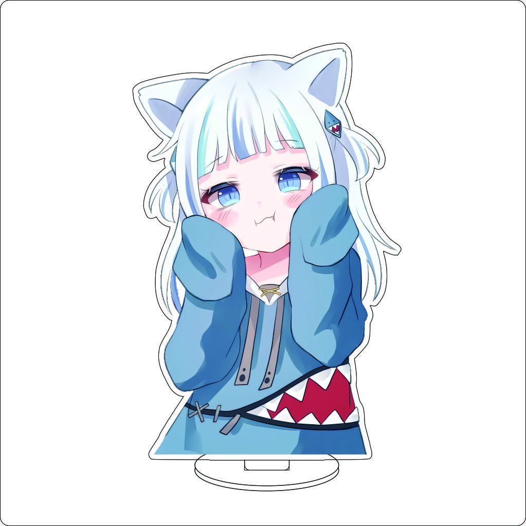 16CM Anime Cosplay Acrylic Stand Ornaments Gawr Gura Figure Stand Halloween Christmas Fans Gifts
