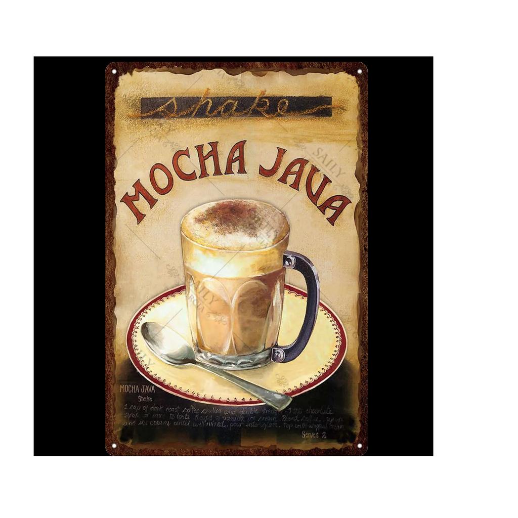 Vintage Chokladaffisch Godis Metallskylt Reklam Vägg Bar Hem Konst Kök Butik Retro Dekor Metall Väggmålning Dekoration