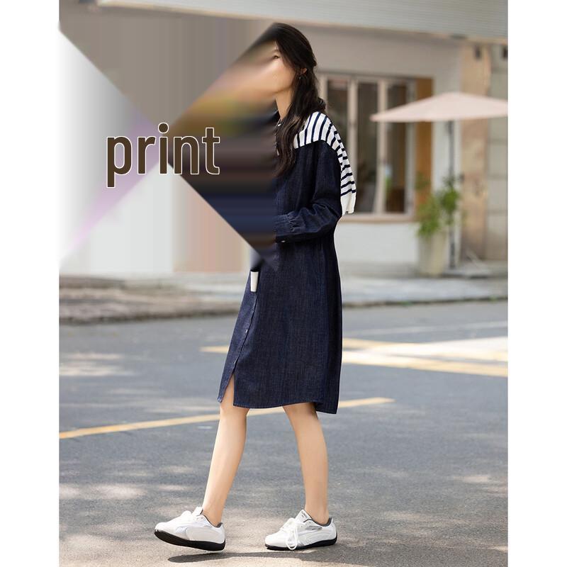 Women's Loose Fit 100% Cotton Denim Shirt Dress