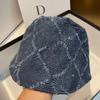 Denim Bucket Hat Women Rhinestone Trim Tassel Detail Flat Top Wide Brim Adjustable Sun Protection Fashion Casual