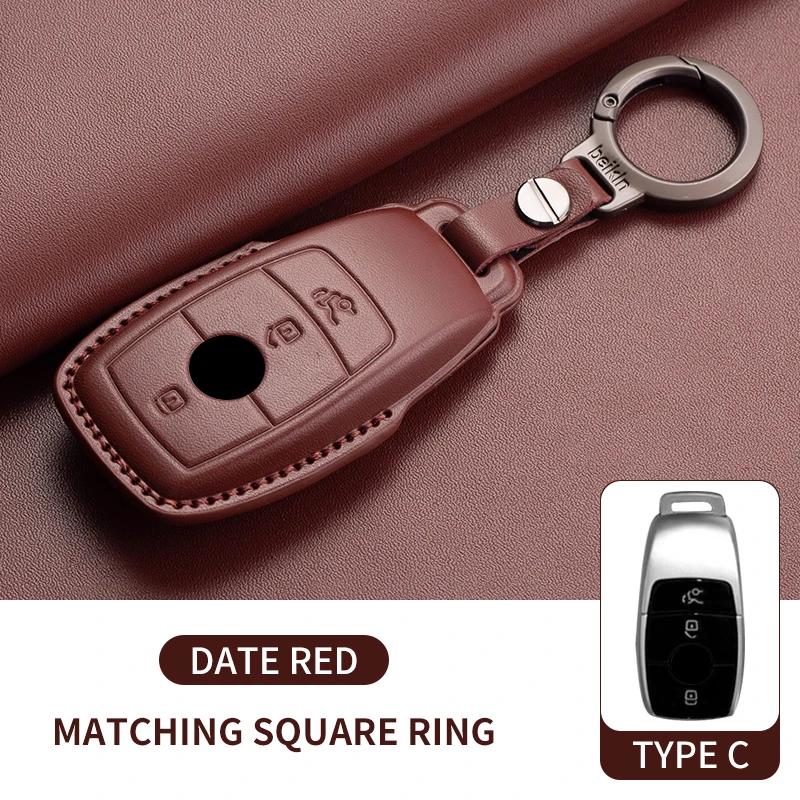 Car Key Fob Shell For Mercedes Benz A C E S G Class CLE CLA GLC W177 W205 W213 W222 X167 AMG Leather Car Remote Key Case Cover
