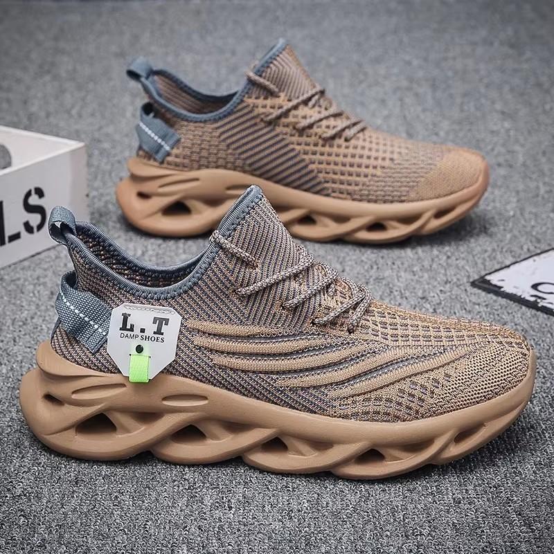 Men'S High Performance Training Shoes Knitted Mesh Fabric Stable Walking Shoes Comfortable Flexible Anti Slip Cushioning Shoes