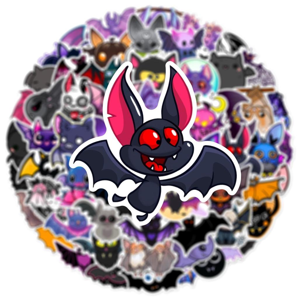10/60Pcs Cartoon Bat Stickers Cute Animal Graffiti Stickers for DIY Luggage Laptop Skateboard Motorcycle Bicycle Stickers