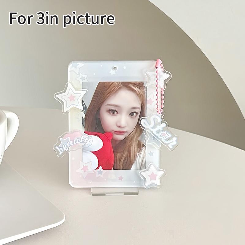 Arylic Photocard Holder 3 Inch Kawaii Photo Frame Picture Protector Card Case Idol Star Photo Binders Photo Packaging Supplies