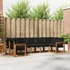Outdoor Sofa Set with Cushions 7 pcs Natural and Black
