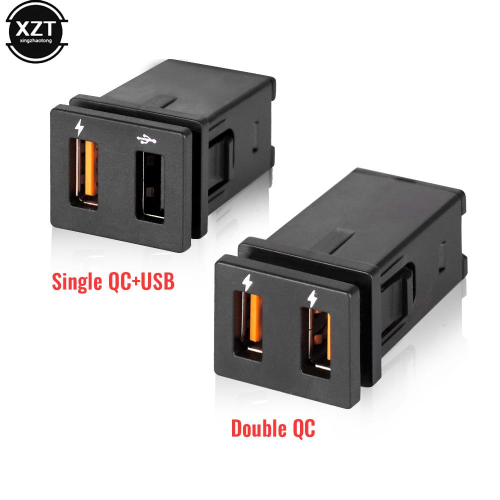 Car Charger Qc3.0 Fast Charging USB Charging Socket Adapter for Toyota Corolla RAV4 Prado FRONTLANDER 2018 2019 2020 2021