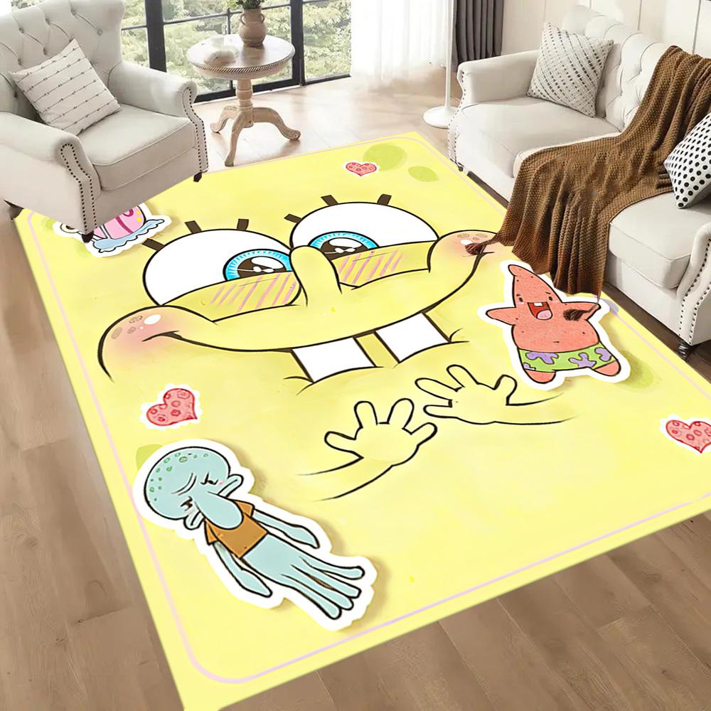 Spongebob Reading Adventure Square rugs are a great choice for living rooms, bedrooms, home décor, and as gifts.