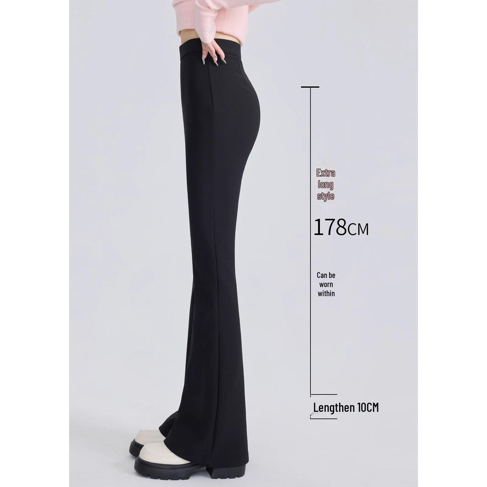 

Extra Long High-Waist Slim Fit Black Flared Pants for Tall Women - 2025 New Spring Style S for 80-95 lbs