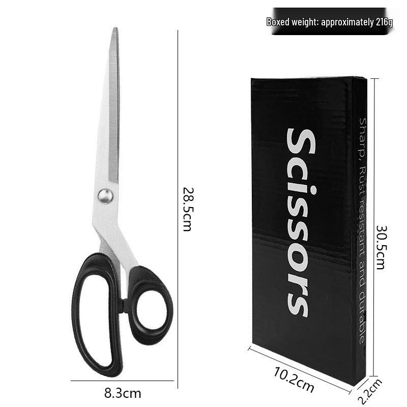 Large Stainless Steel Tailor Scissors with Plastic Handle for Cutting Fabric, Leather, Rope, and Line
