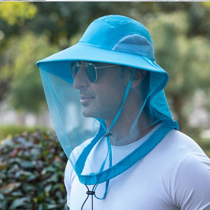 

Men s Summer Mosquito-Proof Sun Hat with Full Face Cover and Mesh Protection for Fishing and Beekeeping One Size