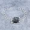 Black Rutile Gemstone Handmade 925 Sterling Silver Bracelet 7-8" M-2716