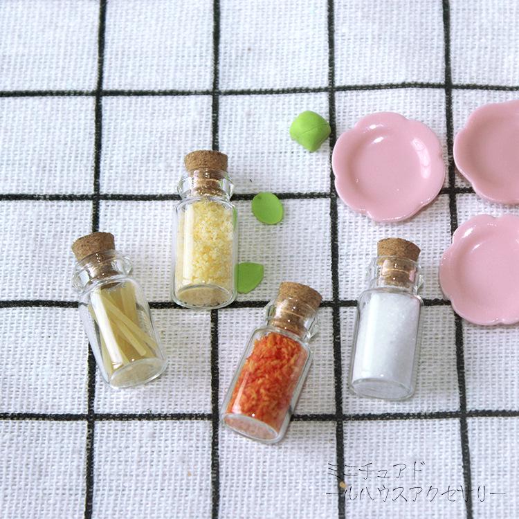 Миниатюрные стеклянные бутылочки для специй для кукольного домика, игровой набор D179