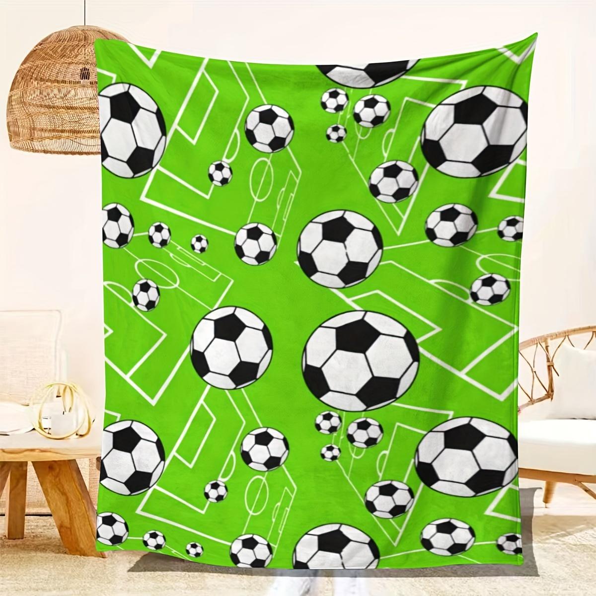 

Footballthemed pattern Flannel printed blanket suitable for all seasons suitable for living room office sofa and travel 75x100cm