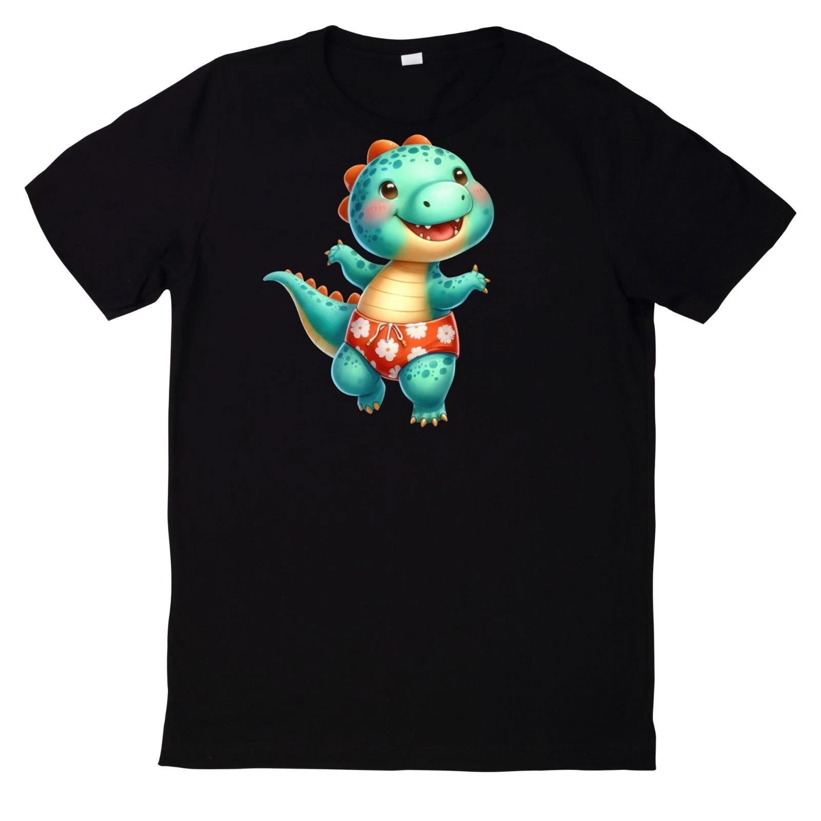 T-Shirt Niedliches Dinosaurier in der Poolparty XS