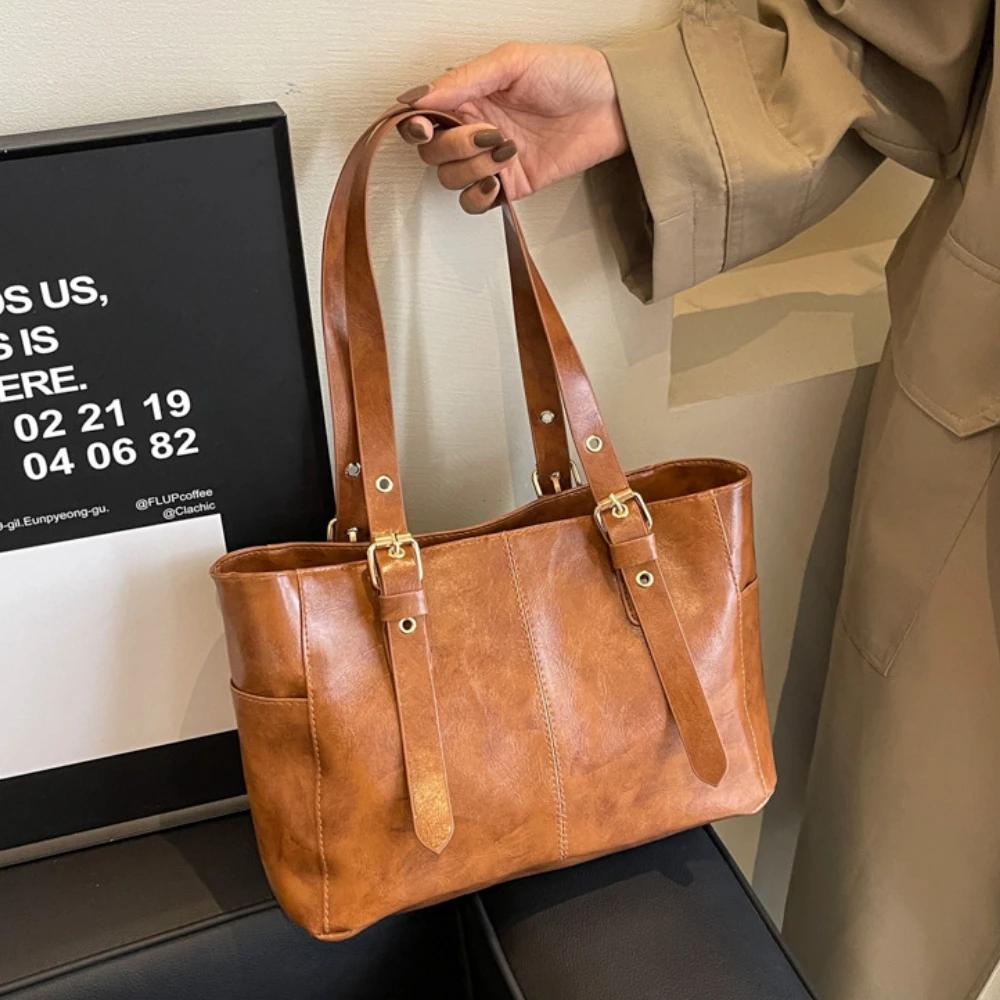 2025 Korean Trend Solid Color Shoulder Bags Women Designer Bag Large Capacity Tote Bag Elegant Female Handbags