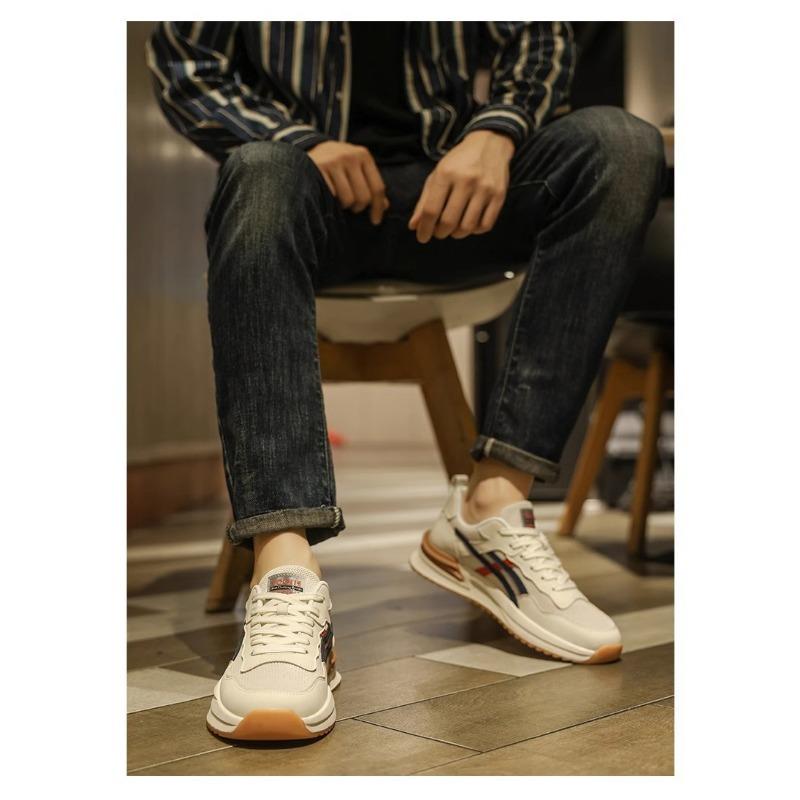 Móda Jaro Podzim Móda Síťovaná Tvář Dutá Platforma Venkovní Pánská Sportovní Obuv Designérská Nová Měkká Podrážka Lehká Pánská Obuv pro Volný Čas