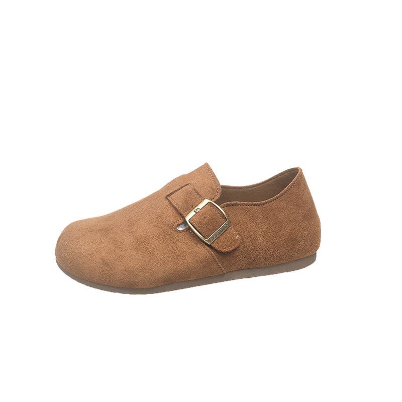 White Spotted Lamb Wool Shoes for Women's Outer Wear 2025 Winter Outer Wear New Velvet Flat Mary Jane Cotton Shoes