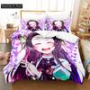 3D Print Kochou Shinobu Anime Demon Slayer Bedding Set Cute Quilt Cover Bed Cover With Pillowcase Twin Single Queen King Size