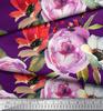 Soimoi Japan Crepe Satin Fabric Leaves,Poppy & Peony Flower Decor Fabric Printed Metre 42 Inch