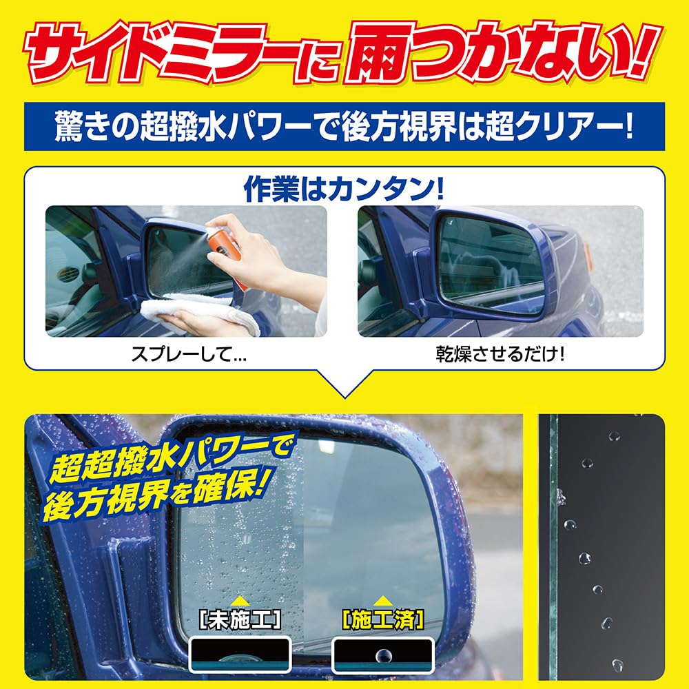 SOFT99 Glaco Water Glaco Mirror Coat for Repelling Water from Car Side Mirrors and Rearview Camera 04172 Repellent, ZERO, Lenses,